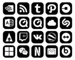 20 Social Media Icon Pack Including wechat teamviewer quicktime google earth twitch vector