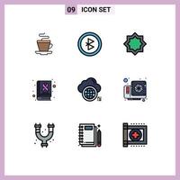 Universal Icon Symbols Group of 9 Modern Filledline Flat Colors of computing day decoration cancer awareness Editable Vector Design Elements