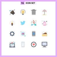 16 Universal Flat Colors Set for Web and Mobile Applications human awareness delete spring umbrella Editable Pack of Creative Vector Design Elements