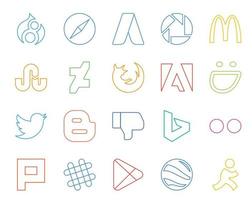 20 Social Media Icon Pack Including flickr dislike firefox blogger twitter vector