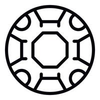 vector de contorno de icono de balón de fútbol. club de estudiantes