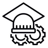 Techno graduation icon outline vector. Student club vector