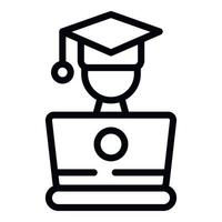 Student club laptop icon outline vector. Class reader vector