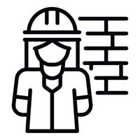 Female worker icon outline vector. Woman engineer vector