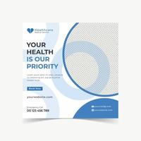 medical health care social media post design template vector