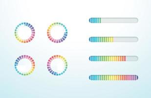 Loading Icon Progress Bar Symbol Colorful Set vector