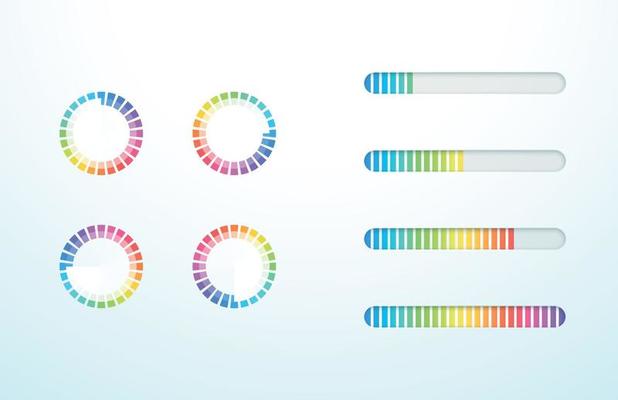 Loading Icon Progress Bar Symbol Colorful Set