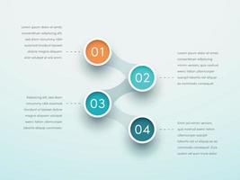 Number Steps Four Circle Linked Infographic vector