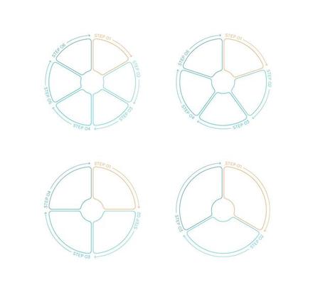 Round Cycle Outlined Shapes Business Design Set