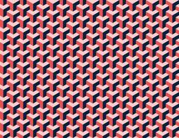 Modern Isometric Cubes Red Seamless Pattern vector