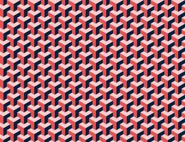 Modern Isometric Cubes Red Seamless Pattern vector