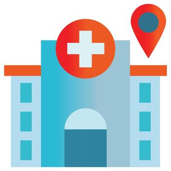 ubicación del hospital que puede editar o modificar fácilmente vector