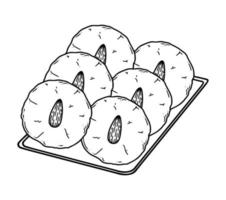 Ilustración de vector de galletas de almendras chinas. galleta de almendras de postre de año nuevo chino