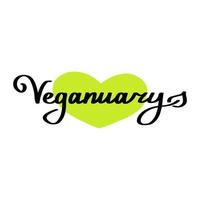 Vegan handdrawn text green vector lettering illustration.