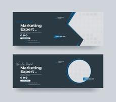 Digital Marketing template banner design for social media, Digital business marketing promotion timeline facebook and social media cover template vector