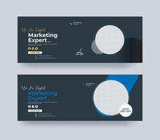 Digital Marketing template banner design for social media, Digital business marketing promotion timeline facebook and social media cover template vector