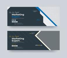 Digital Marketing template banner design for social media, Digital business marketing promotion timeline facebook and social media cover template vector