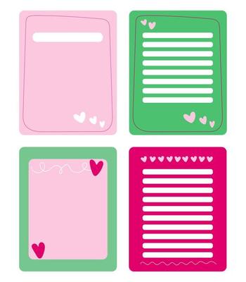Shapes and frames for postcards valentine's day. Multicolored backgrounds with hearts for brochures, postcards, posters