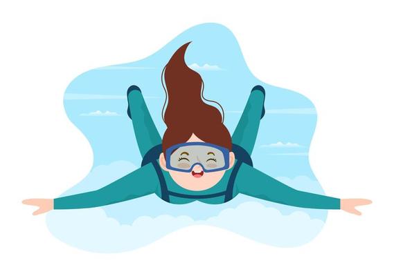 Skydiving Illustration with Skydivers use Parachute and Sky Jump for Outdoor Activities in Flat Extreme Sport Cartoon Hand Drawn Templates