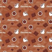Chocolate Seamless Pattern Design with Choco Decoration in Template Hand Drawn Cartoon Illustration vector