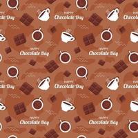 diseño de patrones sin fisuras de chocolate con decoración de choco en plantilla ilustración de dibujos animados dibujados a mano vector