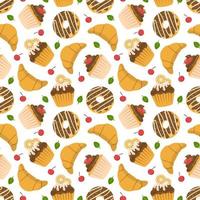 Chocolate Seamless Pattern Design with Choco Decoration in Template Hand Drawn Cartoon Illustration vector