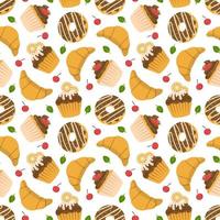 Chocolate Seamless Pattern Design with Choco Decoration in Template Hand Drawn Cartoon Illustration vector