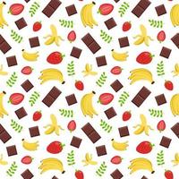 Chocolate Seamless Pattern Design with Choco Decoration in Template Hand Drawn Cartoon Illustration vector