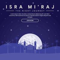 isra miraj banner ilustración en diseño plano vector