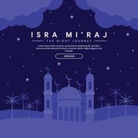 isra miraj banner illustration in flat design vector