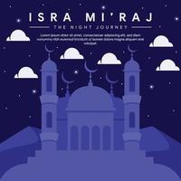 isra miraj banner illustration in flat design vector