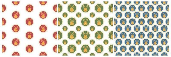 Set of Chinese Lunar New Year 2023 Days Seamless Pattern Decoration Template Hand Drawn Cartoon Flat Illustration vector