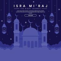 isra miraj banner ilustración en diseño plano vector