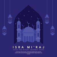 isra miraj banner illustration in flat design vector