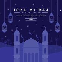 isra miraj banner illustration in flat design vector