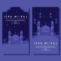 isra miraj vertical banner illustration in flat design vector