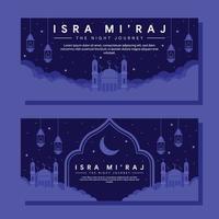 isra miraj horizontal banner illustration in flat design vector