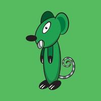 diseño de vector de rata verde lindo de pie