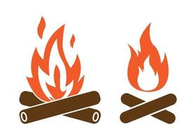 Simple, hand drawn campfire icons. cartoon Isolated vector
