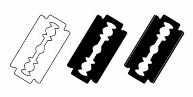 outline silhouette razor Blade icon set isolated on white background vector