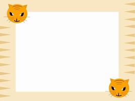 cute cat frame background vector