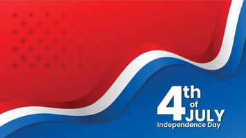 4th of july happy independence day red white banner design vector