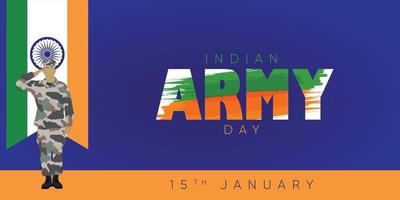 ilustración vectorial del día del ejército de la india, concepto de celebración del día de la república, aplaudiendo la victoria, gente apreciando, aplaudiendo y saludando al soldado del ejército indio, banner web vector