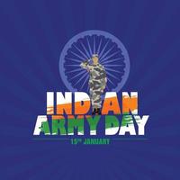 ilustración vectorial del día del ejército de la india, concepto de celebración del día de la república, aplaudiendo la victoria, gente apreciando, aplaudiendo y saludando al soldado del ejército indio, logotipo del día del ejército vector