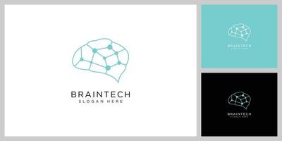 brain technology logo design vector template