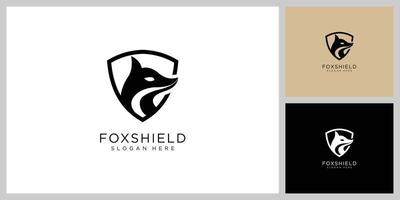 wolf head and shield logo vector design template