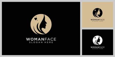 Beauty woman hairstyle logo design vector