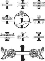 diseño de monograma de letras del alfabeto. logotipo de la boda vector