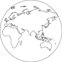 Map of the continents on the globe. vector