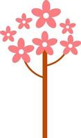 Tree in pink sakura flowers. vector